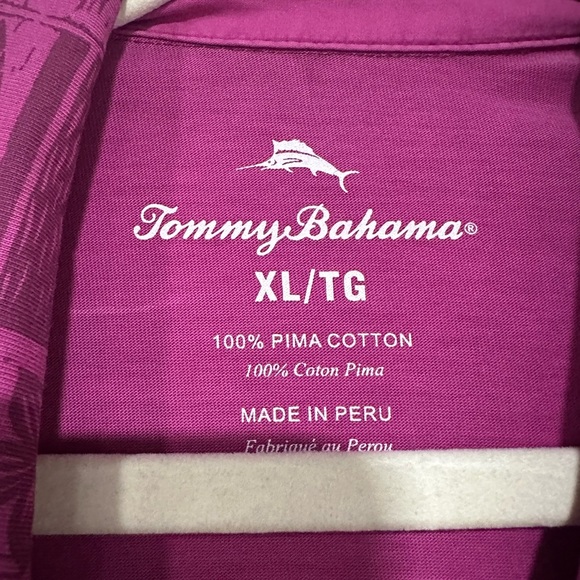 Tommy Bahama Mens tiki Hawaiian Lido Beach Club Golf Polo Shirt Magenta XL - Picture 4 of 5